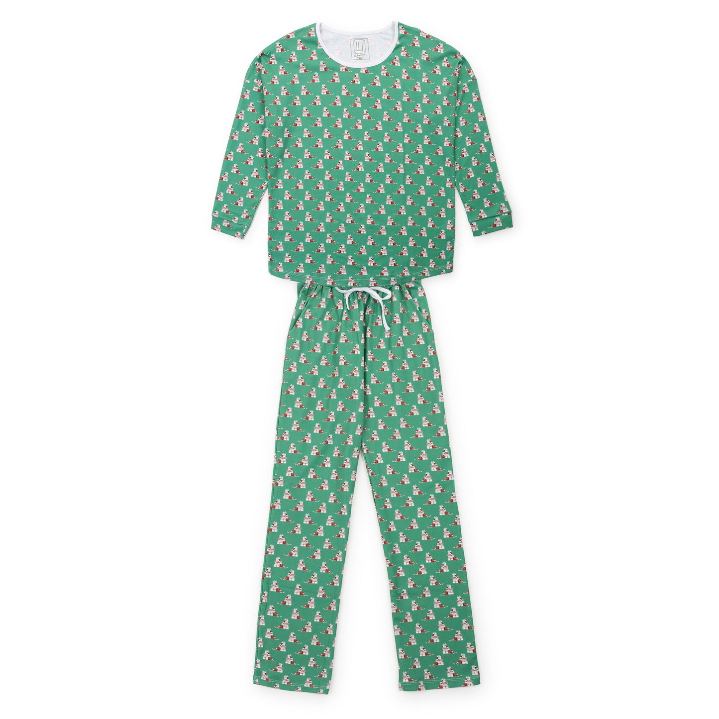 Lila and Hayes Audrey Women's Longsleeve Top Pant Set - Santa's Helper