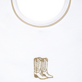 Magnolia Baby Darling Cowboy Boots Bib- Ivory