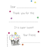Cupcake Fill in the Blank Thank You Notes