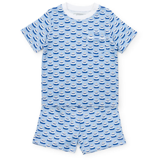 Charles Boys' Short Set - Birthday Cake Blue