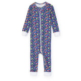 Lila and Hayes Parker Boys' Zipper Pajama - Christmas Candy Blue