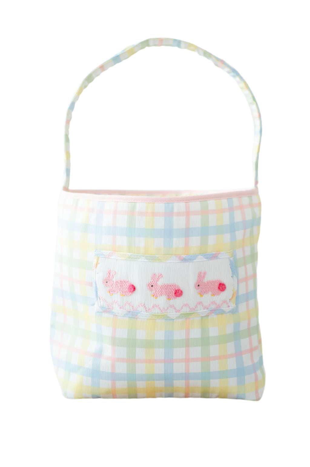 The Pink Smocked Bunnies Easter Basket is ideal for Easter egg hunts, spring celebrations, and adding a special touch to the holiday.