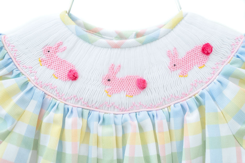 Ruth and Ralph Smocked Easter Bunnies Birdie Bubble