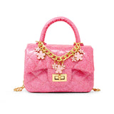 Classic Sparkle Top Handbag- Pink Lemonade