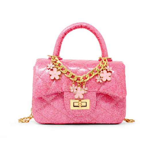 Classic Sparkle Top Handbag- Pink Lemonade