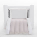 White inflatable baby playpen on a white background
