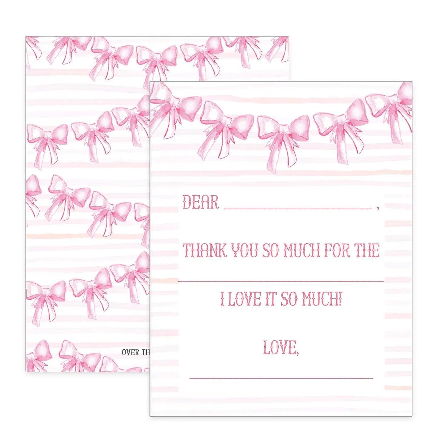 Pink Bow Thank You Notecards