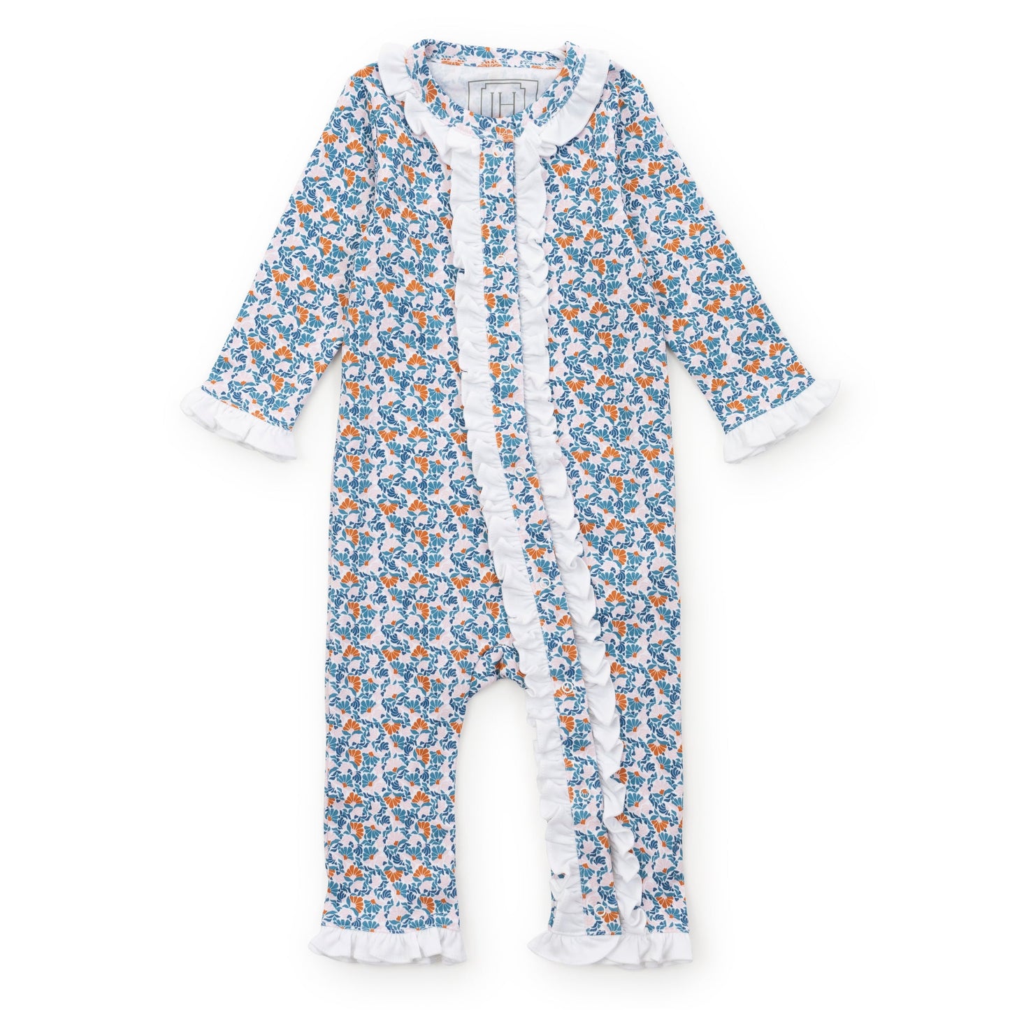 Lila and Hayes Grey Girls' Romper - Autumn Blooms