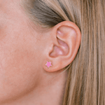 LeMel Kid Enamel Pink Star Stud Earring 14K