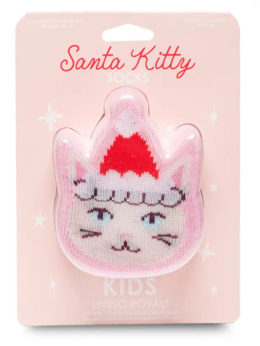 Santa Kitty 3D Packaged Crew Socks