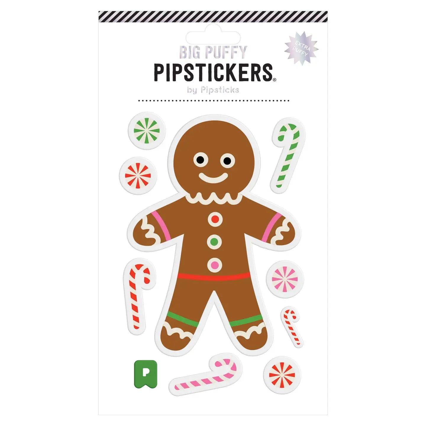 Pipsticks Big Puffy Gingerbread Cookie Stickers