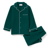 Kid's Flannel Pajama Set in Hunter Green