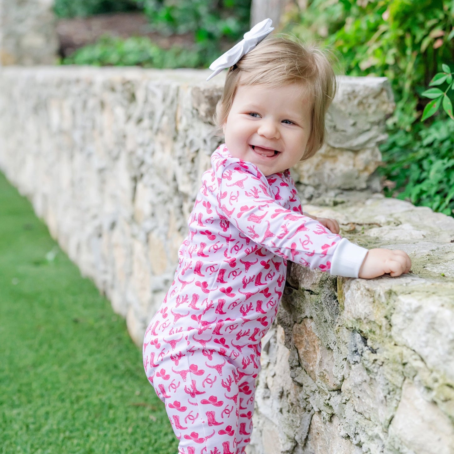 Parker Girls' Zipper Pajama - Wild West Pink