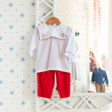 Boy's Candy Cane Two Piece Pants Set