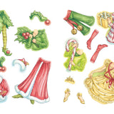 Glitter Christmas Fairy Sticker Paper Doll