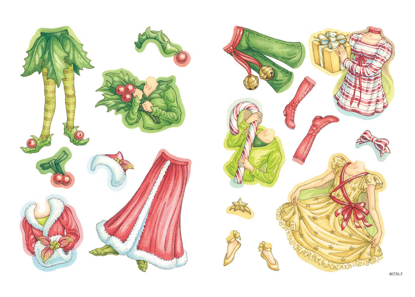 Glitter Christmas Fairy Sticker Paper Doll