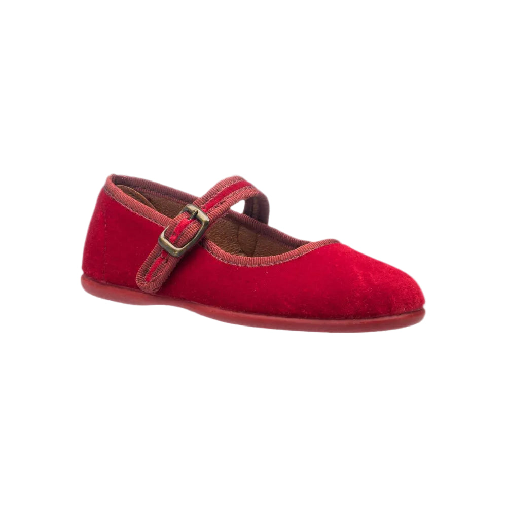 Elephantito Isa Velvet Mary Jane- Red