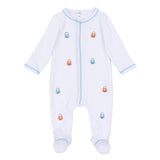 Magnolia Baby Pumpkin Party Footie- Light Blue