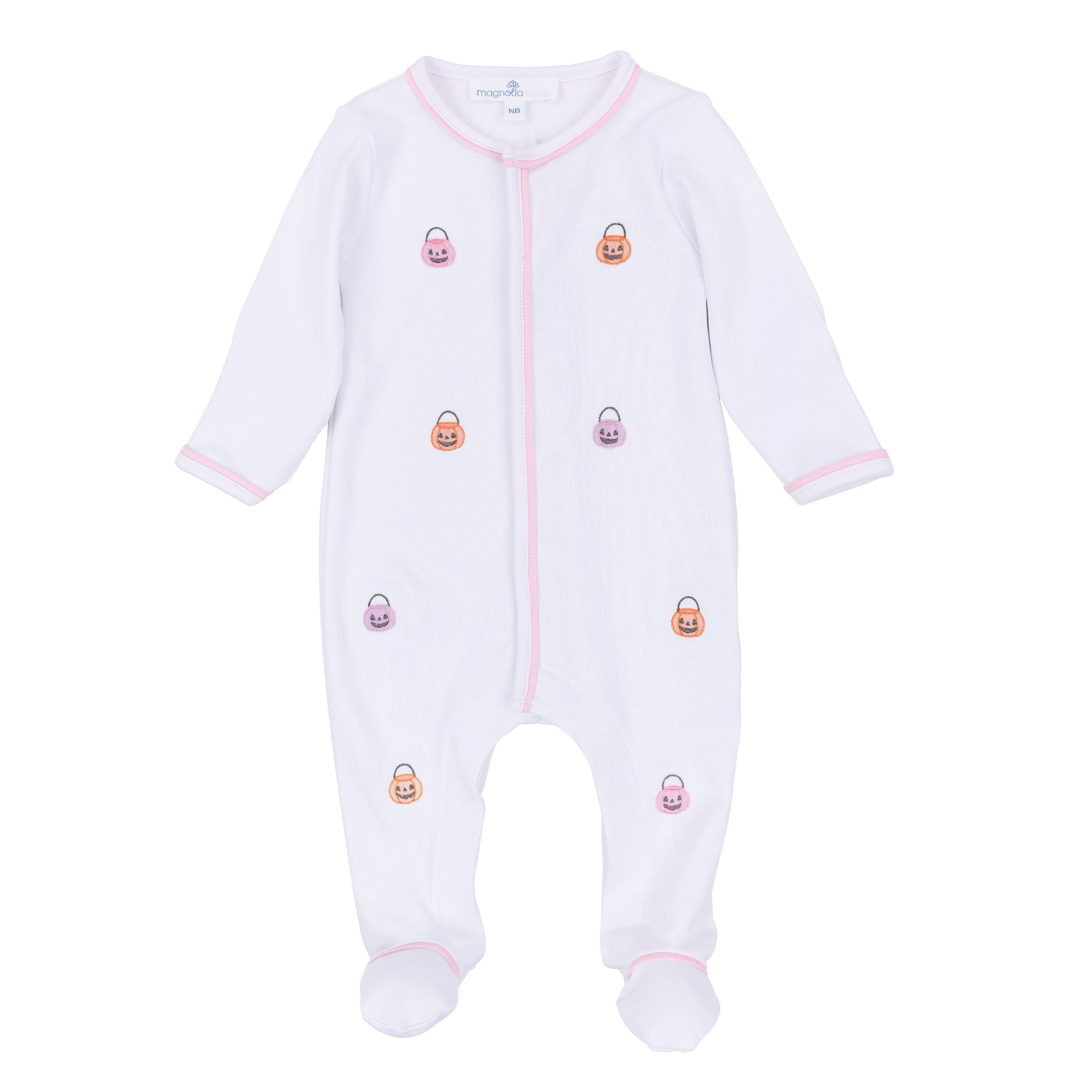 Magnolia Baby Pumpkin Party Footie- Pink