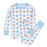 Magnolia Baby Pumpkin Party Long Pajamas- Light Blue