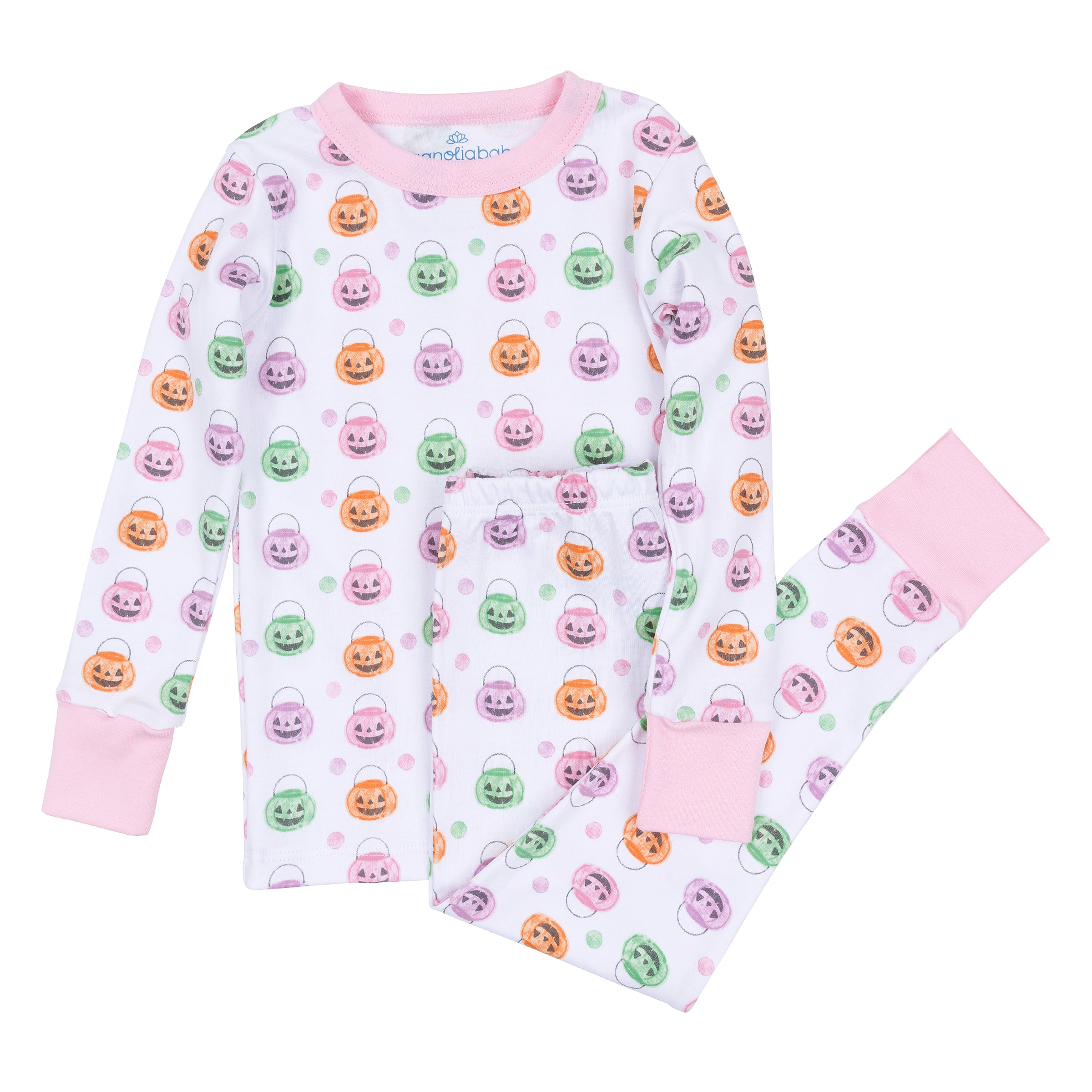 Magnolia Baby Pumpkin Party Long Pajamas- Pink