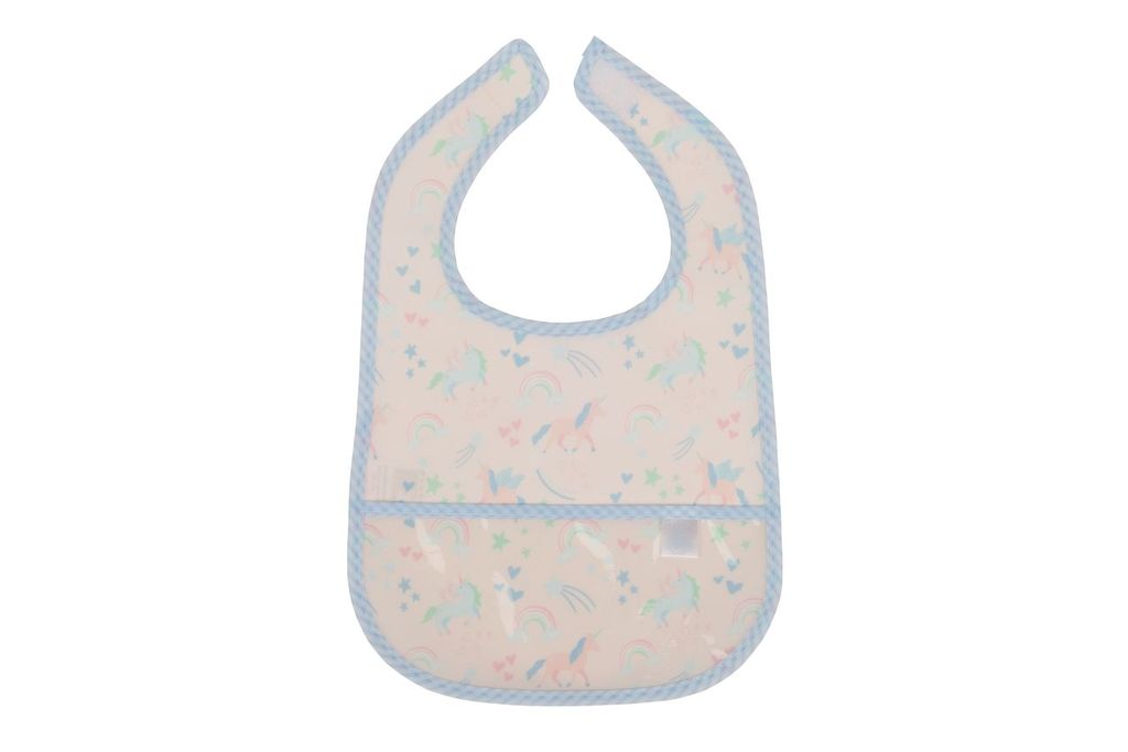 Apple of My Isla The Wipe It Bib- Unicorns