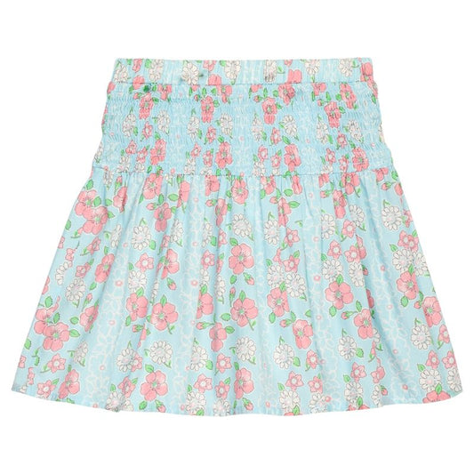 Bisby Smocked Waist Skirt- Meadow Marguerite Floral