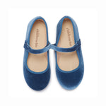 Children Chic Classic Velvet Mary Janes in Blue