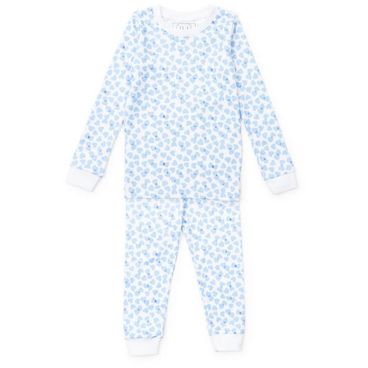 Lila and Hayes Grayson Pajama Pant Set - Confetti Hearts Blue