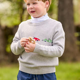 Little English Intarsia Sweater- Race Cars