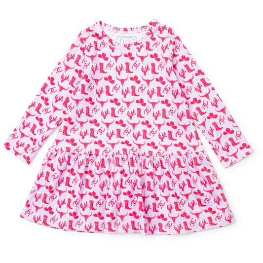 Lila and Hayes Lily Girls' Dress - Wild West Pink