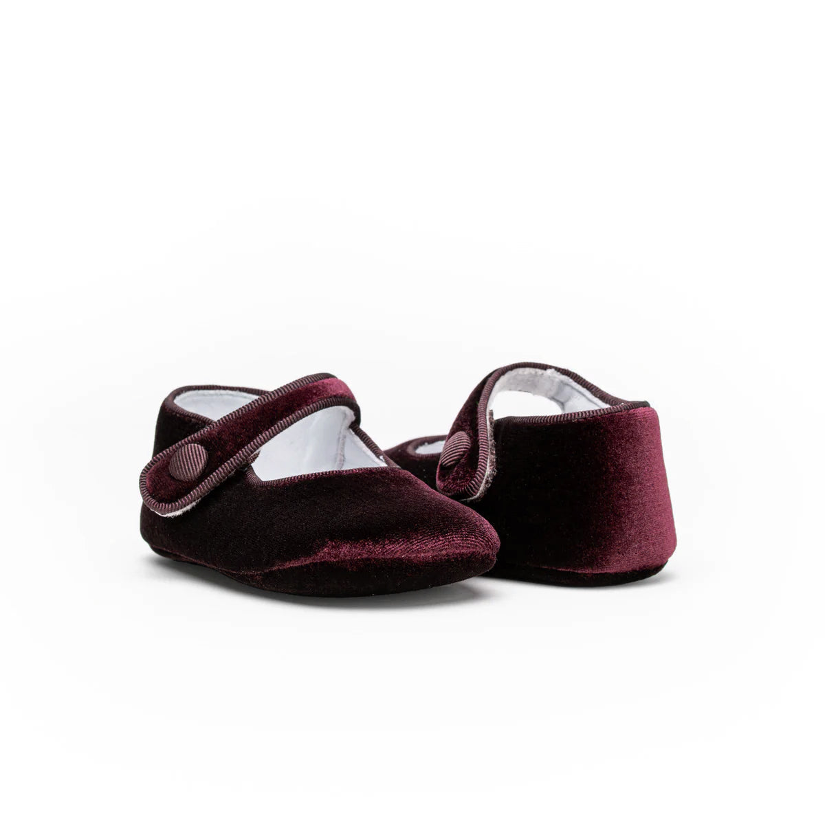 Children Chic My-First Velvet Mary Janes in Burgundy