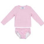 BlueQuail Pink Cane Lattice Girl's Swimsuit