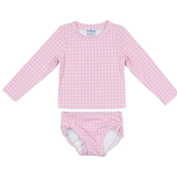 BlueQuail Pink Cane Lattice Girl's Swimsuit