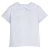 Little English Peter Pan Shirt - Light Blue Stripe Seersucker