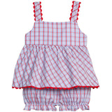 Little English Evie Bloomer Set- Patriotic Plaid