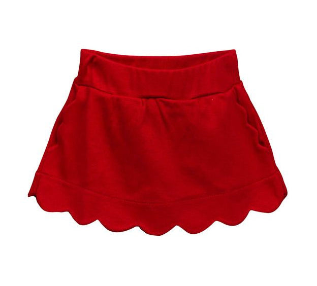 The Proper Peony Red Scallop Skirt