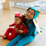 Jade Blue and Gold Dragon Costume