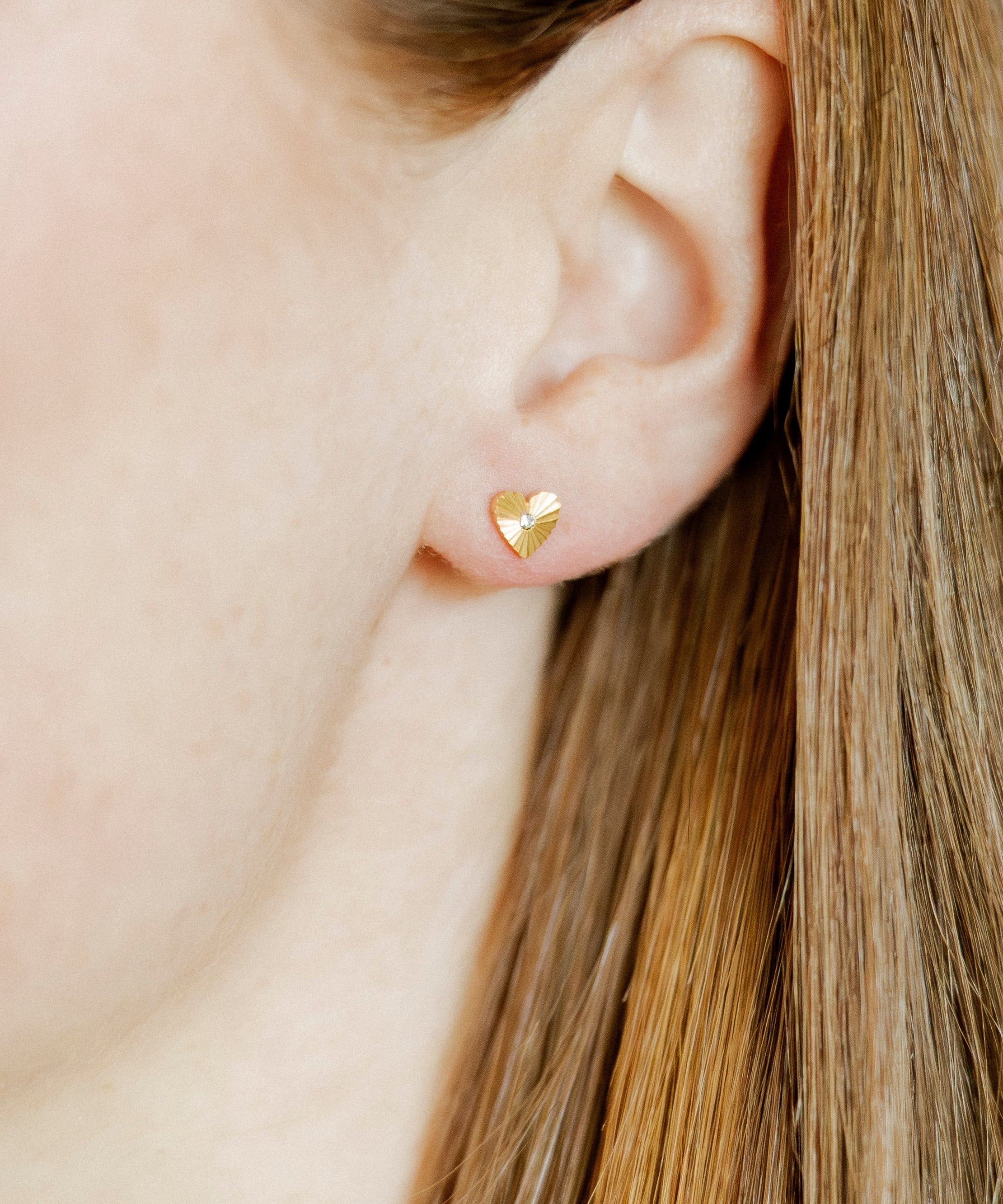 Screwback Stud Earrings - Andrea Heart
