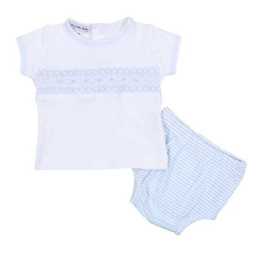 Magnolia Baby Katie and Kyle Smocked Short Sleeve Diaper Cover Set