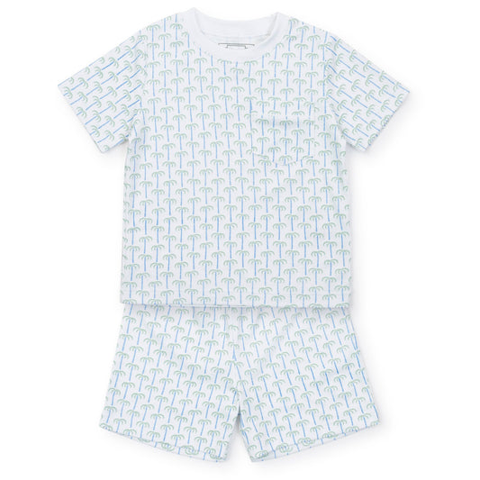 Lila and Hayes Charles Short Set - Pacific Palms Blue