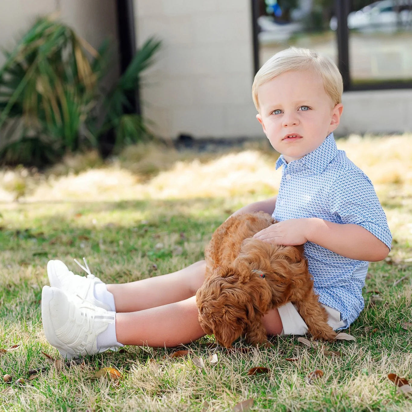 Lila and Hayes Will Performance Polo - Fetch Classic Blue