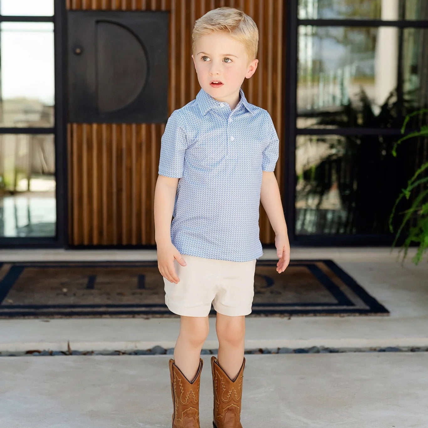 Lila and Hayes Will Performance Polo - Rambler Blue