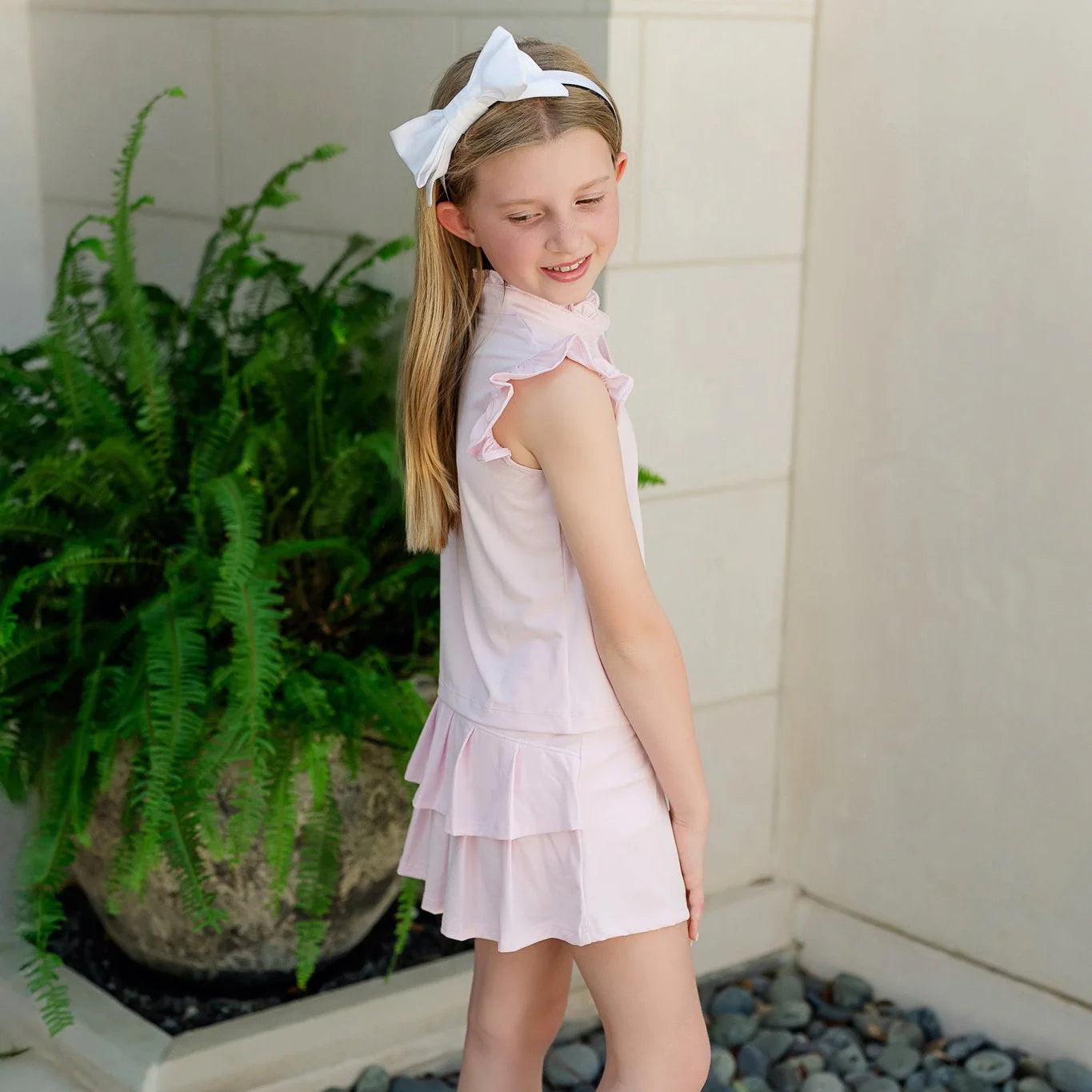Lila and Hayes Margot Girls' Performance Skirt- Cotton Candy Pink