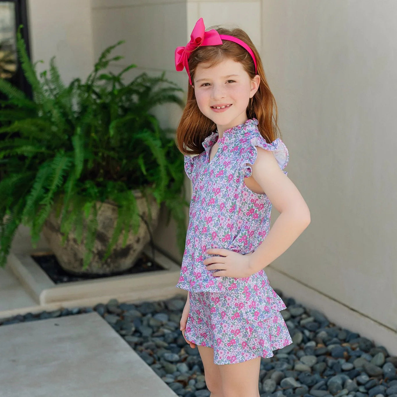 Lila and Hayes Margot Girls' Performance Skirt- Heirloom Floral