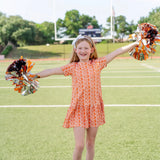 Lila and Hayes Lottie Girls' Dress - Pep Rally Orange