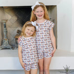 Lila and Hayes Emery Girls' Short Set - Western Pups