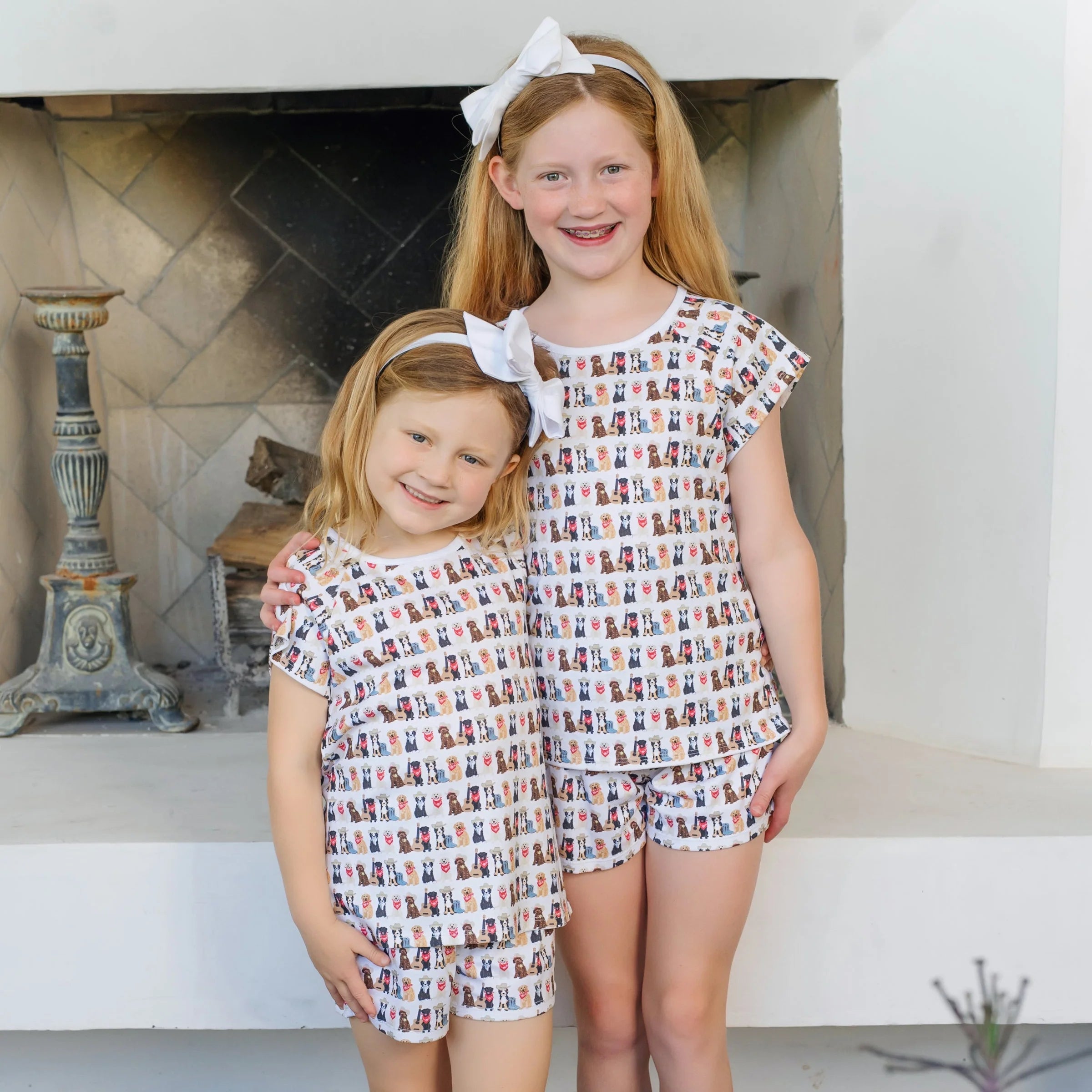 Lila and Hayes Emery Girls' Short Set - Western Pups