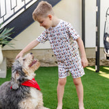 Lila and Hayes Charles Boys' Short Set - Western Pups