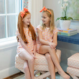 Lila and Hayes Emery Girls' Short Set - Preppy Pumpkins Bright